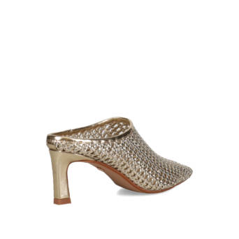 Gold woven mule