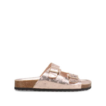 Ροζ χρυσό footbed σανδάλι