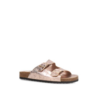 Ροζ χρυσό footbed σανδάλι