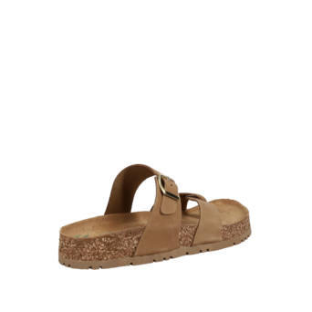 Taupe leather footbed sandal