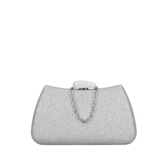 Ασημί clutch τσαντάκι