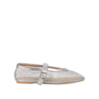 Silver ballet flat