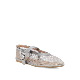 Silver ballet flat