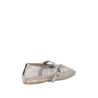 Silver ballet flat