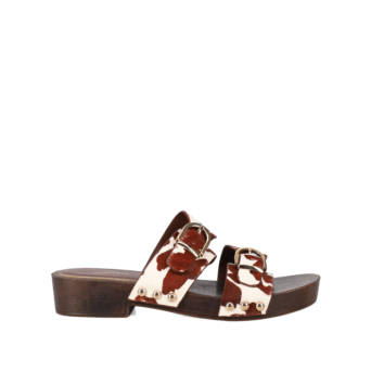 Animal print δερμάτινο mule τσόκαρο