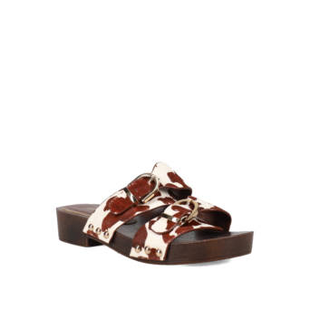 Animal print δερμάτινο mule τσόκαρο
