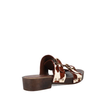 Animal print δερμάτινο mule τσόκαρο