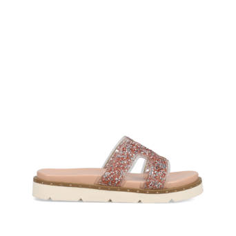 Rose gold footbed sandal