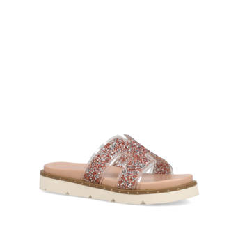 Rose gold footbed sandal