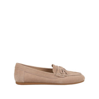 Beige leather suede moccasin