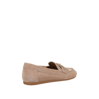 Beige leather suede moccasin
