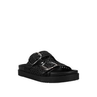 Black footbed sandal