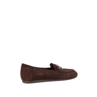 Brown leather suede loafer