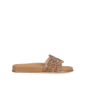 Rose gold footbed sandal