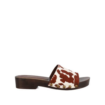 Animal print δερμάτινο mule τσόκαρο