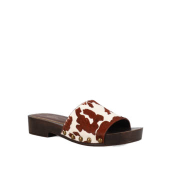 Animal print δερμάτινο mule τσόκαρο