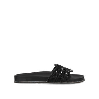 Black footbed sandal