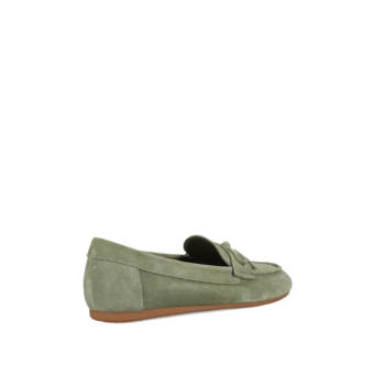 Mint green leather suede moccasin