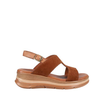 Ταμπά δερμάτινο flatform σανδάλι