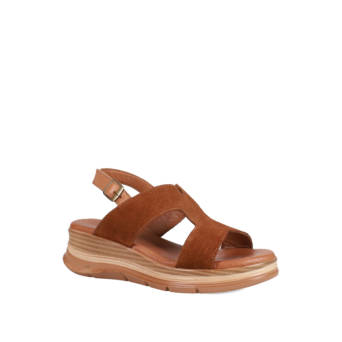 Ταμπά δερμάτινο flatform σανδάλι