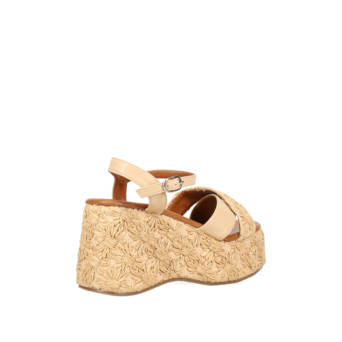 Beige wedge sandal