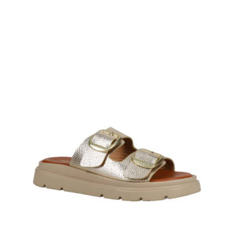Gold footbed sandal