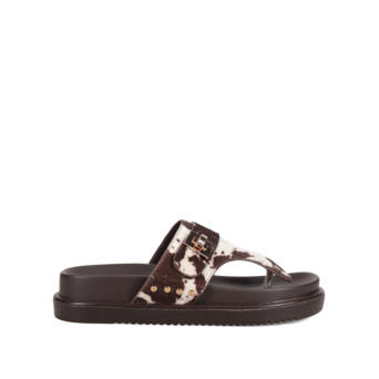Animal print footbed sandal