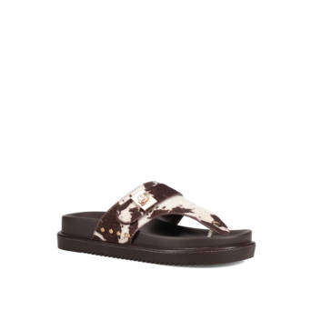 Animal print footbed sandal