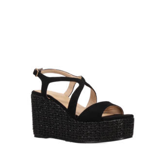 Black wedge sandal