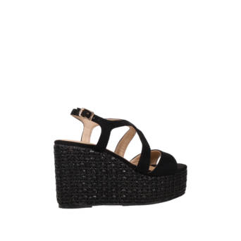 Black wedge sandal
