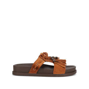 Camel footbed sandal