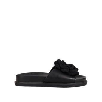 Black footbed sandal