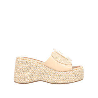 Beige wedge sandal