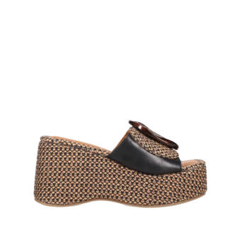 Brown wedge sandal