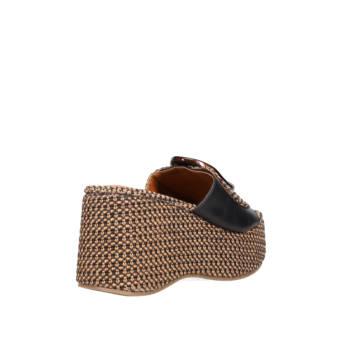 Brown wedge sandal