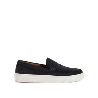Μπλε σκούρο δερμάτινο loafer