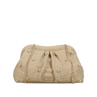 Beige clutch bag