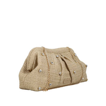 Beige clutch bag