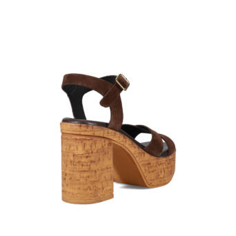 Brown leather clog