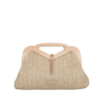Beige clutch bag