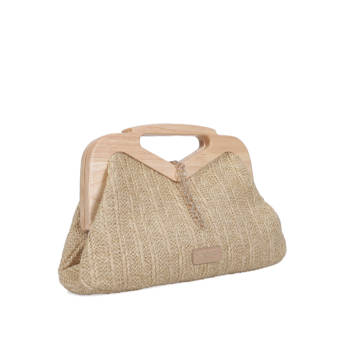 Beige clutch bag