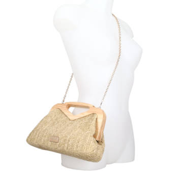 Beige clutch bag
