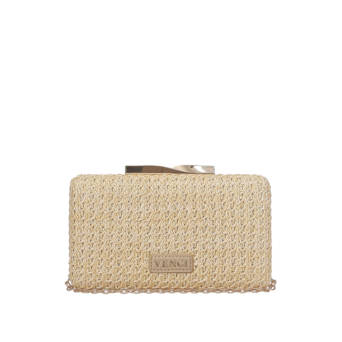 Beige clutch bag