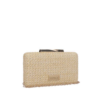 Beige clutch bag