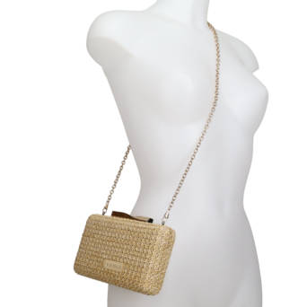 Beige clutch bag