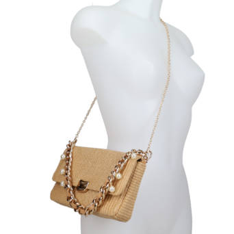 Μπεζ τσάντα ώμου