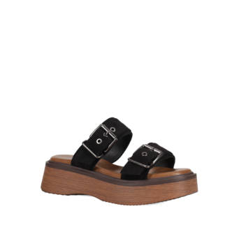 Black wedge sandal