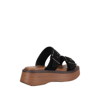 Black wedge sandal