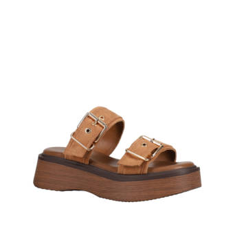 Camel wedge sandal