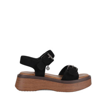 Black wedge sandal